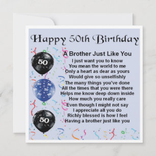50ste verjaardag Kaart - Broer