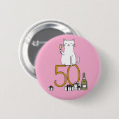 50ste verjaardag kat viering 50 jaar vijftig ronde button 5,7 cm (Voorkant /achterkant)