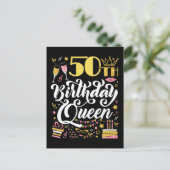 50ste verjaardag Koningin Briefkaart (Staand voorkant)