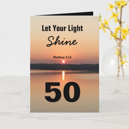 50ste verjaardag Laat Uw Licht Schriftuurlijke Tek Kaart (Gele Bloem)