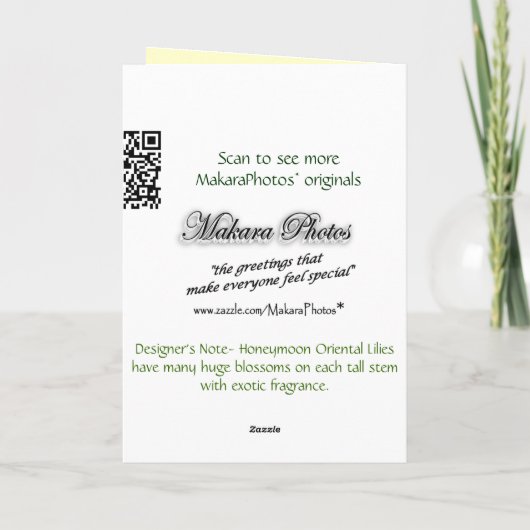 50ste verjaardag Lily kaart- elke gelegenheid Kaart (Achterkant)