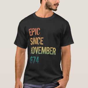 50ste verjaardag Mannen Vrouwen Epic Geboren Novem T-shirt