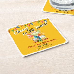 50ste verjaardag Mexicaanse Fiesta 50 jaar Vierkante Kartonnen Onderzetter