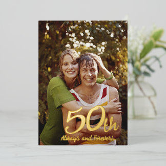 50ste Verjaardag Modern Folie Uitnodiging