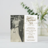 50ste verjaardag Net getrouwd Trouwfoto vierkant Kaart (Staand voorkant)