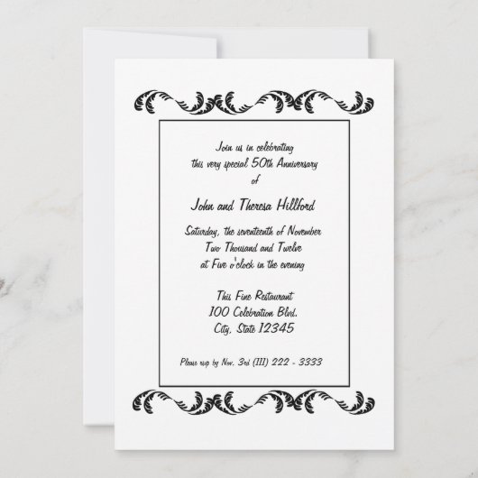 50ste verjaardag Oldtimer Kaart (Achterkant)