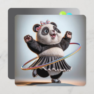 50ste verjaardag Panda Beer met Hula Hoop Kaart