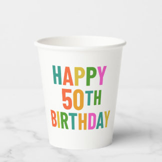 50ste verjaardag papieren bekers