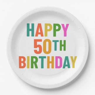 50ste verjaardag papieren bordje