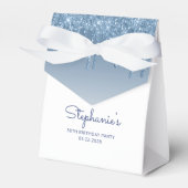 50ste verjaardag partij Blue Glitter Drip Script Bedankdoosjes (Voorkant Zijde)
