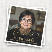 50ste verjaardag Party Foto Gold Script Cheers Servet