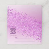 50ste verjaardag Pink Glitter (Buitenkant ongevouwen)