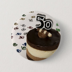50ste verjaardag ronde button 5,7 cm