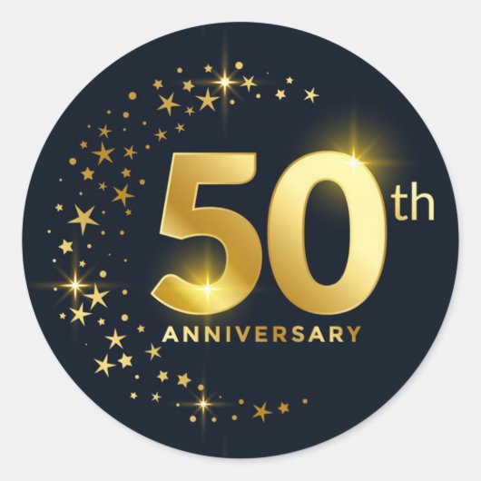 50ste verjaardag   ronde sticker (Voorkant)
