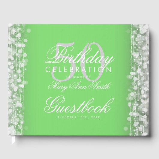 50ste verjaardag Sage & Silver Gastenboek (Voorkant)