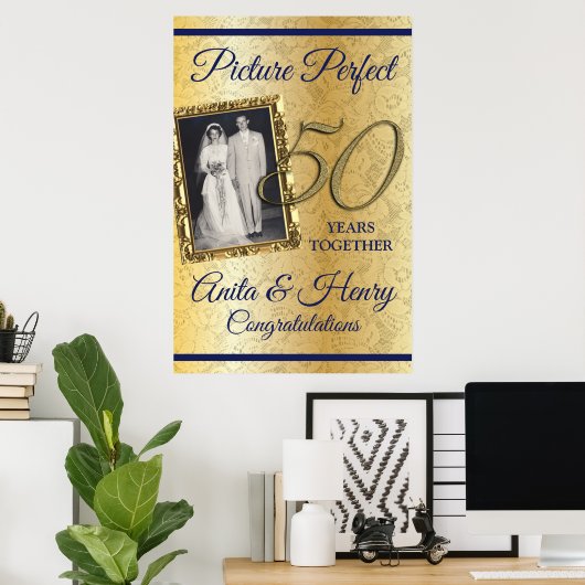 50ste verjaardag schuim bord poster (Thuiskantoor)