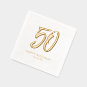 50ste verjaardag Stijlvolle moderne gouden geperso Folie Servetten (Links)