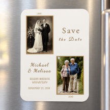 50ste verjaardag toen en nu Foto Save-the-date 