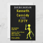 50ste verjaardag 👽 UFO Alien Abduction Party Kaart (Achterkant)