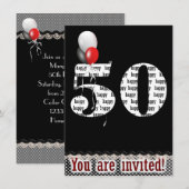 50ste verjaardag uitnodigen kaart (Voorkant / Achterkant)