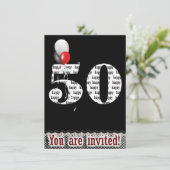 50ste verjaardag uitnodigen kaart (Staand voorkant)
