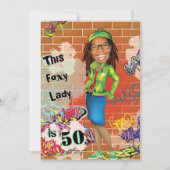 50ste verjaardag van de vrouw 💃 Foxy Lady Portrai Kaart (Voorkant)