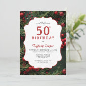 50ste verjaardag van Kerstmis Kaart (Staand voorkant)