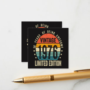50ste verjaardag Vintage 1976 Limited Edition Informatiekaartje