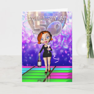 50ste verjaardag wenskaart - nog steeds handig op  kaart