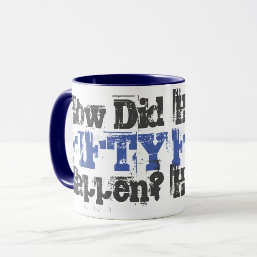 50ste verjaardagscadeau. Hoe is het met vijftig ge Mok (Voorkant links)