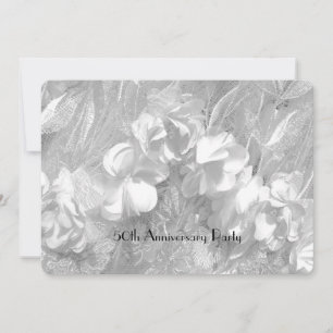 50ste verjaardagsfeest Elegante witte bloemenslak Kaart