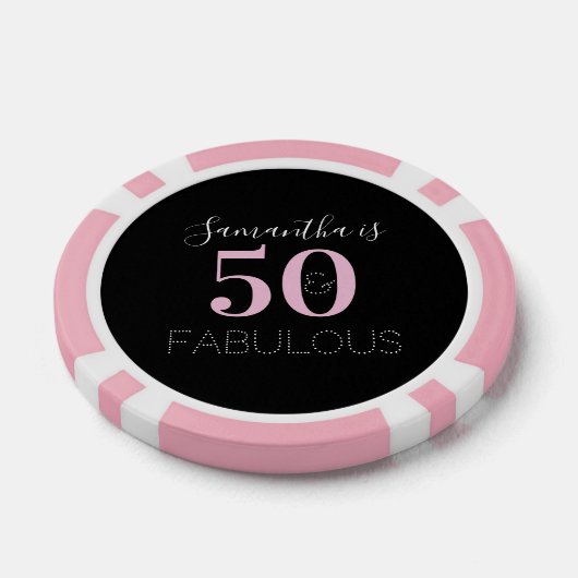 50ste verjaardagsfeestje 50 en fabelachtig zwart r poker chips (Enkel)