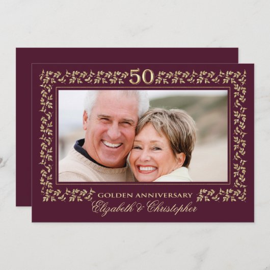 50ste verjaardagsfeestje | Aangepaste foto Kaart (Voorkant / Achterkant)