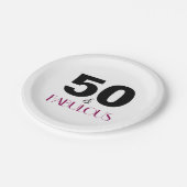 50ste verjaardagsfeestje Elegant Fabulous Pink Papieren Bordje (Gekanteld)