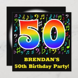 50ste verjaardagsfeestje: Fun Music Symbols, Rainb Kaart