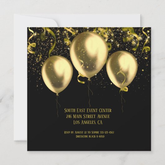 50ste verjaardagsfeestje sprankelend Elegant Goud Kaart (Achterkant)