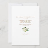 50ste verjaardagsfeestje Witte Bloemen Kaart (Achterkant)