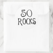 50ste verjaardagsgeschenken, 50 ROCKS Ronde Sticker (Tas)