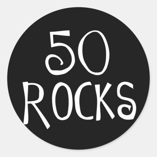 50ste verjaardagsgeschenken, 50 ROCKS Ronde Sticker (Voorkant)
