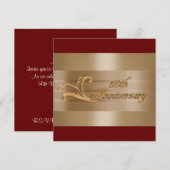 50ste verjaardagsuitnodiging goud rood kaart (Voorkant / Achterkant)