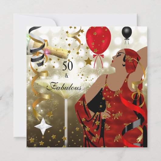 50ste vijftigste verjaardag Glamoureuze dame Fabul Kaart (Voorkant)