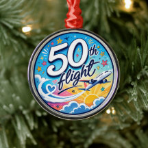 50ste vlucht vliegtuig kleurrijk souvenir