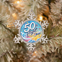 50ste vlucht vliegtuig kleurrijk souvenir
