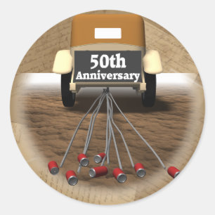 50ste weddenschap Jubileum Gifts Ronde Sticker