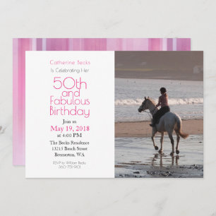 "50th and Fabulous" 50th Birthday Photo Invitation Kaart