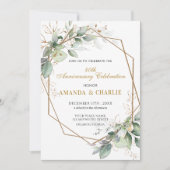 50th Anniversary Greenery Wedding Kaart (Voorkant)