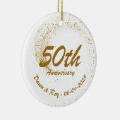 50th Anniversary Ornament Metal ,Personalized Gold (Rechts)