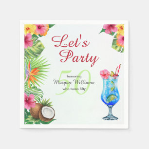 50th Bday Tropical Summer Dine & Cocktail Party Servet