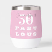 50th Birthday 50 fabulous Pink Gray Personalized (Achterkant)