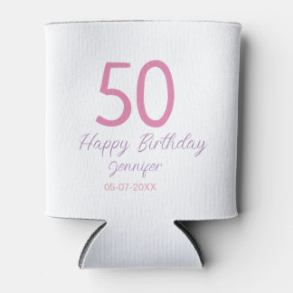 50th birthday add name date year pink template go blikjeskoeler